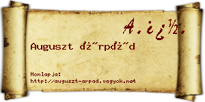 Auguszt Árpád névjegykártya