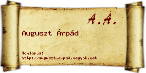 Auguszt Árpád névjegykártya