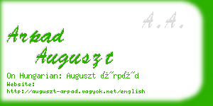 arpad auguszt business card